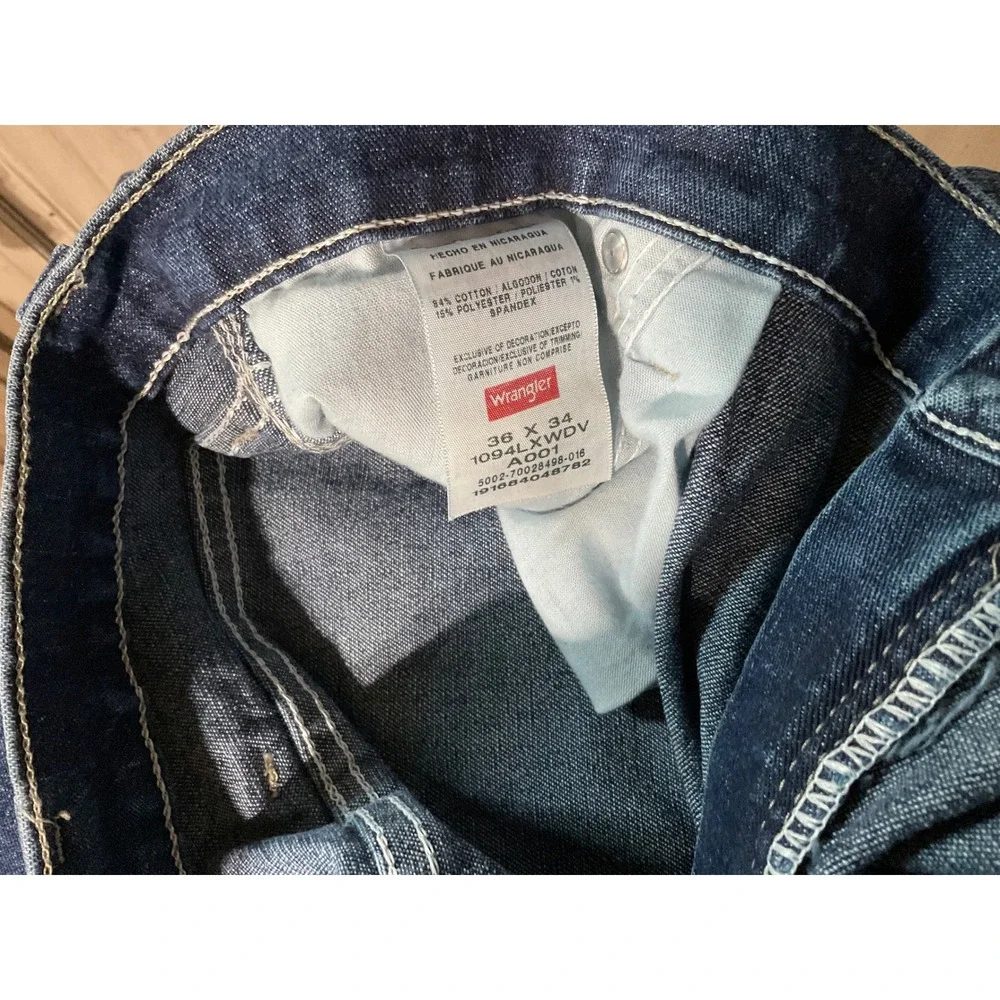 Wrangler Carpenter Jeans Mens 36x34 Denim Y2K Blue Workwear Utility